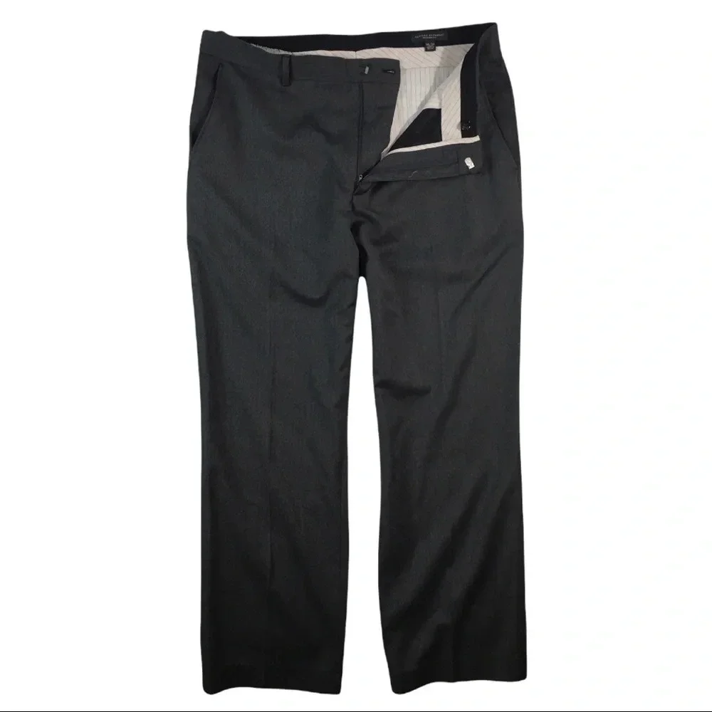 MJ239 Mens BANANA REPUBLIC Designer Modern Fit WOOL Dress Pants 36x30